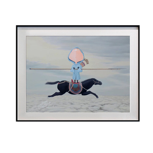 AOCA 当代艺术家吴琼版画武侠 潮流装饰画工作室挂画 在这里.意