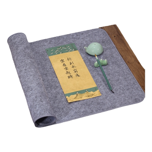 宣艺斋加厚包边灰色毛毡书法毛毡垫布学生毛笔字练习书画毛毡专用垫子写毛笔字垫的毛毡布文房四宝画桌布毡子