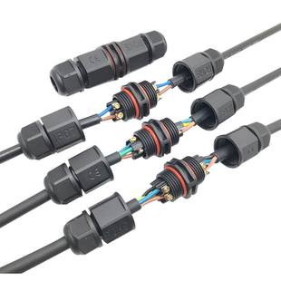 供应免焊接航空插头螺丝钉接线M20直通三通连接头IP67防水连接器