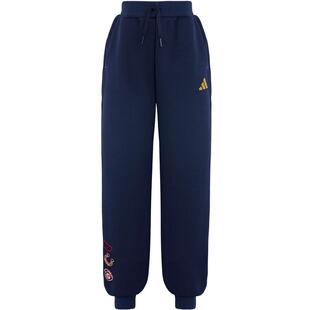 阿迪达斯童装女童运动裤26马年新年款儿童针织宽松休闲裤子KV6976