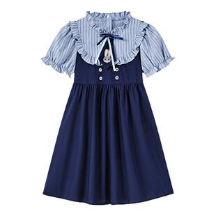 迪士尼童装朱迪女童连衣裙2026夏季新款兔子警官儿童泡泡袖公主裙