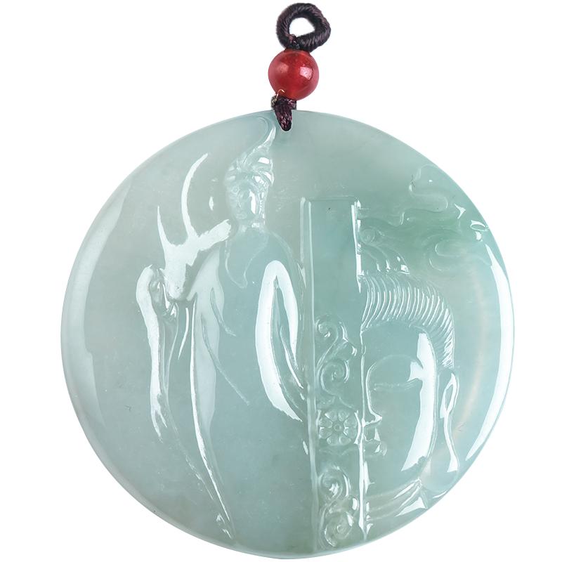 缅甸翡翠冰飘蓝花一念成佛正品