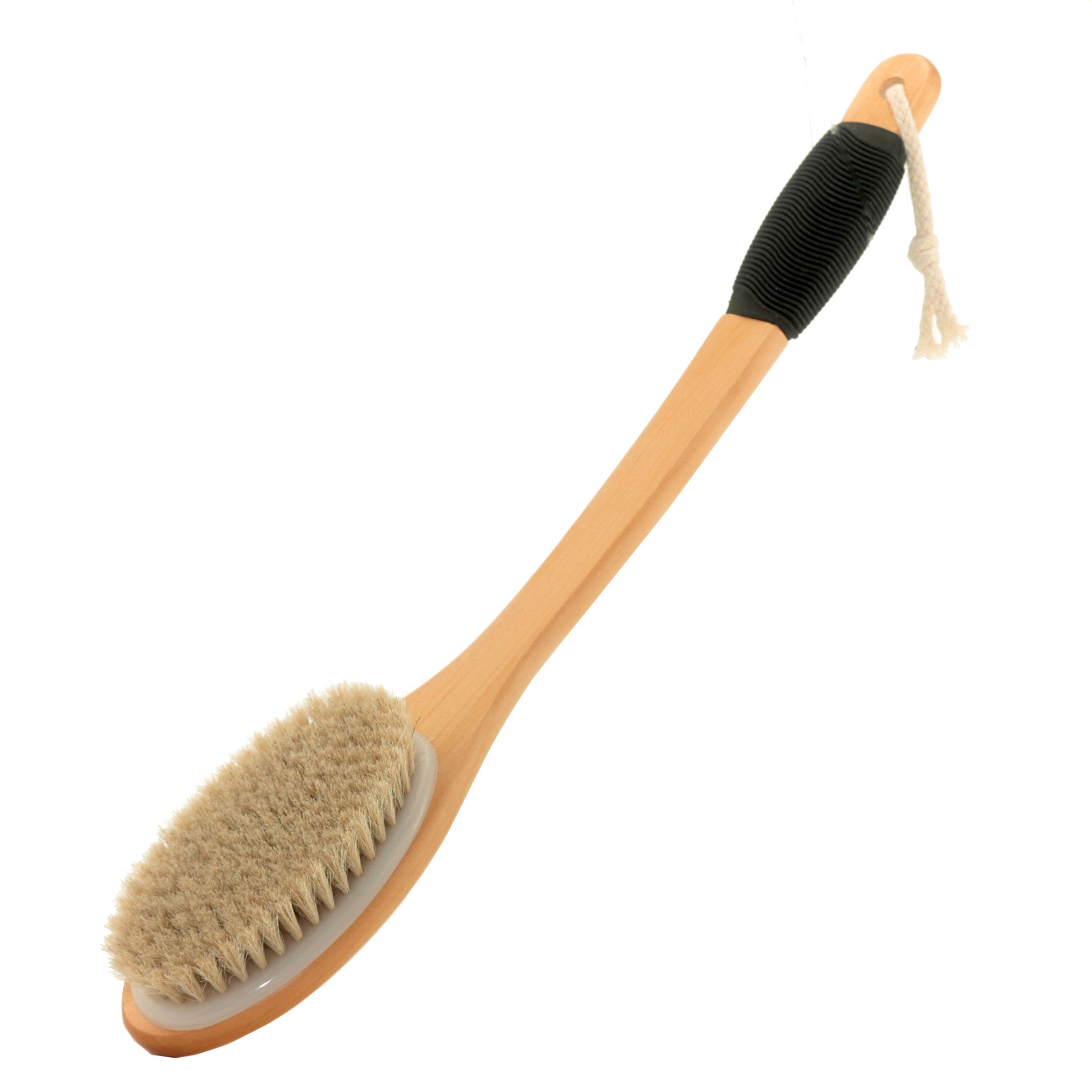 Solid wood curved handle back scrubbing brush, household horsehair bath brush, scrubbing wonder, pig hair bath brush, pig hair back scrubbing brush thumbnail 4