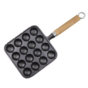 铸铁章鱼小丸子锅烧鹌鹑蛋模具家用平底章鱼烤盘不粘锅电磁炉燃气