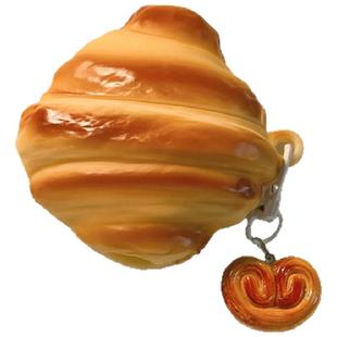 可爱立体面包耳机保护壳airpods保护壳适用于苹果蓝牙耳机airpods4保护套ipad无线耳机盒趣味卡通挂件防丢