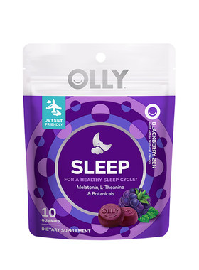 【体验装】OLLY褪黑素软糖睡眠片退黑素安眠助眠晚安美国进口10粒