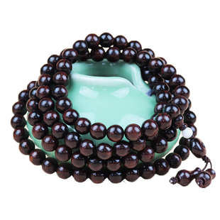 正宗海南黄花梨108颗0.6/0.8/1.0手链紫油梨老料佛珠男女手串送礼