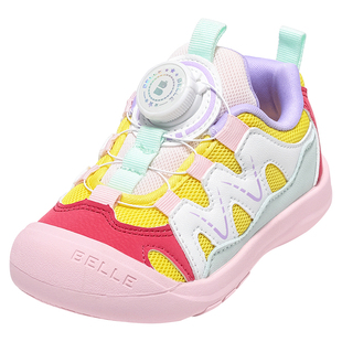 百丽童鞋儿童运动鞋春季舒适时尚撞色跑步鞋男女童软底透气休闲鞋