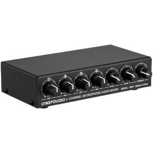 4路话筒麦克风混音器 支持立体声输出带混响高低音调节USB 5V供电