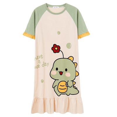 浪莎纯棉带胸垫睡裙夏家居网红风