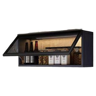 厨房吊柜墙壁柜家用壁橱玻璃门收纳储物柜壁挂置物架铝合金小吊柜