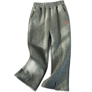 蔚未来女童裤子春装2026新款儿童时髦喇叭裤小学生洋气撒银休闲裤