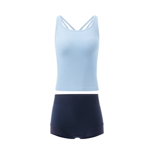 半练分体泳衣女海边背心套装水陆两栖温泉速干防晒泳装保守