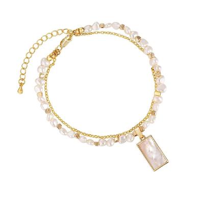 时尚潮流淡水珍珠叠戴手链大气