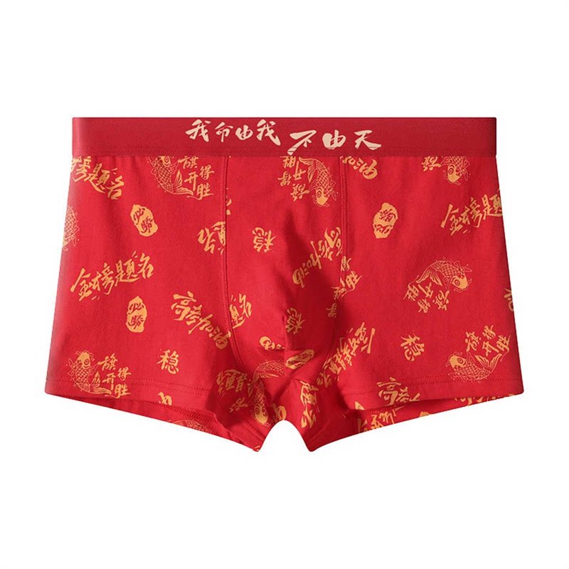 棉质青少年时尚印花男士中腰透气