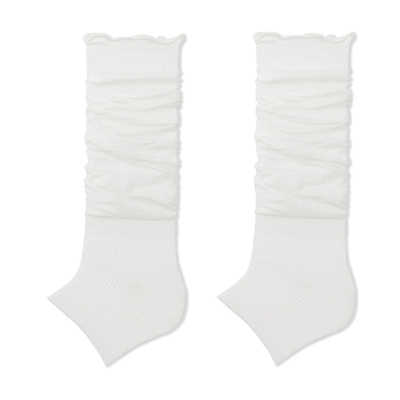 白色卷边堆堆踩脚袜套外穿显瘦