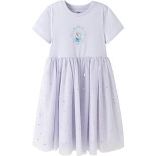 迪士尼IP巴拉巴拉女童连衣裙艾莎公主裙夏装新款童装儿童洋气裙子