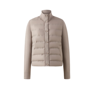 【90%鹅绒】PRICH时尚羊毛针织排骨羽绒服冬新品保暖短外套女