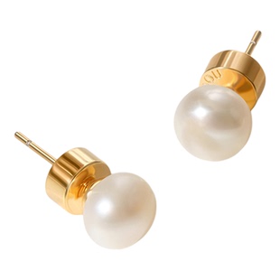 AJIDOU阿吉豆耳钉女S925银淡水珍珠耳钉高级感耳环轻奢小众耳饰品