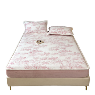 洁丽雅冬季加厚牛奶绒床笠单件珊瑚绒床垫保护罩加绒全包床罩床套