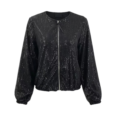 Long sleeved slim fit sequin jacket women 长袖修身亮片外套女