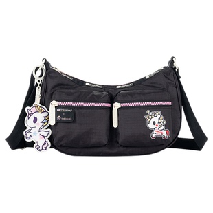 LeSportsac乐播诗TOKIDOKI™合作系列黑粉色撞色休闲通勤斜挎包女