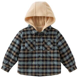 戴维贝拉男童棉服2026秋冬新款内胆儿童A类夹棉衬衫宝宝棉衣外套