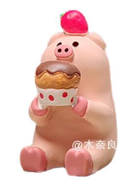可爱草莓巧克力猫猫装饰摆件