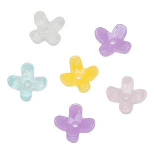 20个树脂桂花四瓣小花散珠DIY手工古风发簪手链耳饰串珠材料配件