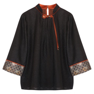 萧娘【汝意】四经绞罗香云纱桑蚕丝新中式立领国风女上衣春夏5034