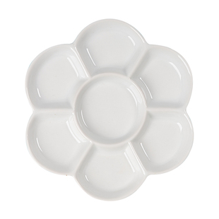 陶瓷国画调色盘颜料梅花调色碟书法专用油画画盘水粉水彩毛笔颜料盘调色碟瓷碟盘子美术白瓷盘墨水白色小瓷碟