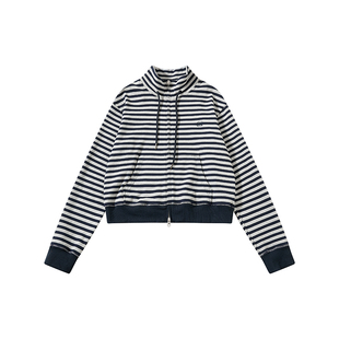 sameuoo散养文化「回留」立领条纹短外套春季中性风宽松休闲上衣