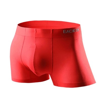 男内裤大红色冰丝无痕抗菌平角裤
