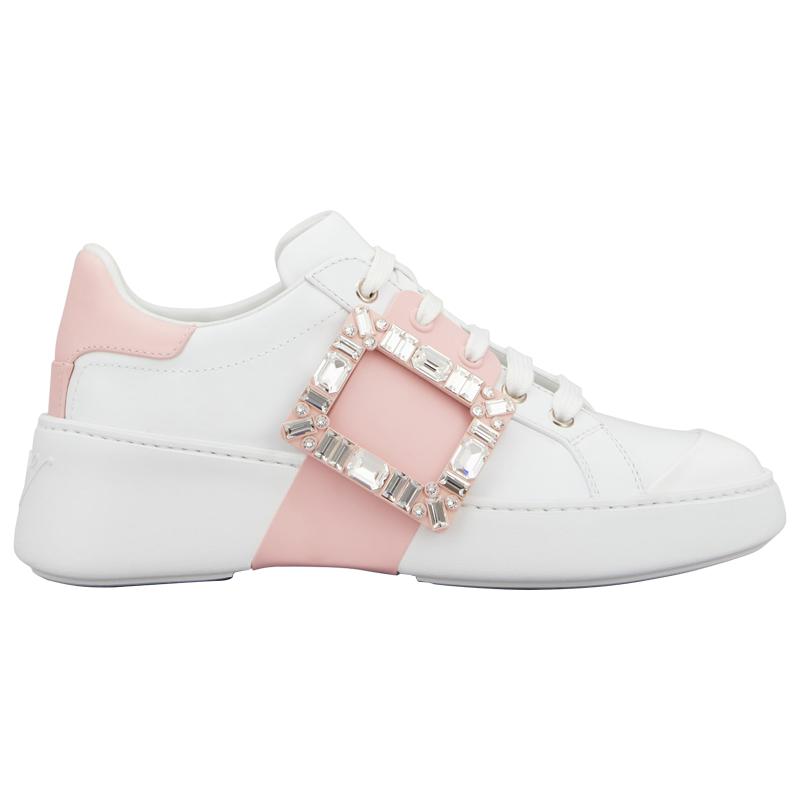 【24期免息】Roger Vivier/RV女鞋Viv Skate侧边钻扣休闲鞋小白鞋