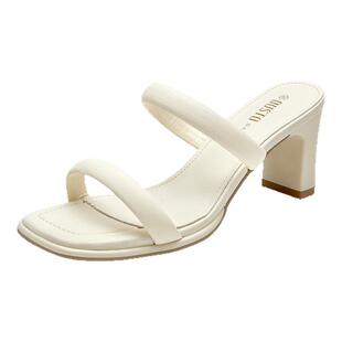 大东高跟凉拖女2026新款夏季白色外穿拖鞋法式配裙子凉鞋夏天女鞋