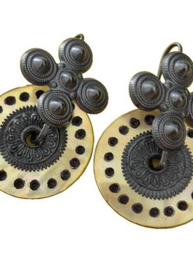 大凉山彝族贝壳耳环民族风