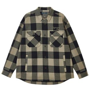 杰克琼斯男装2025年秋季新款Oversized格纹字母刺绣潮流百搭衬衫