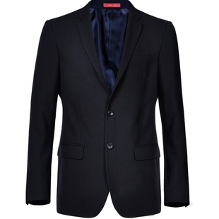 富绅双扣休闲西装外套黑色商务正统男士修身西服新郎婚礼单西上衣