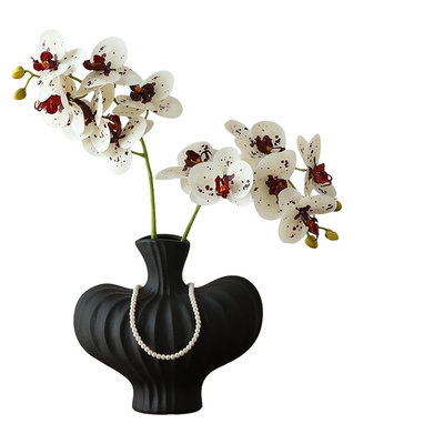 复古陶瓷花瓶摆件客厅插花轻奢小众高级感法式中古意式极简装饰品