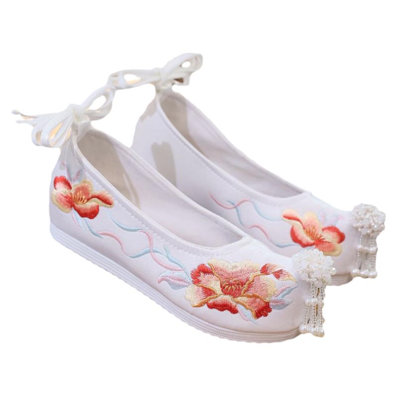 夏季古风汉服鞋子女大码翘头布鞋