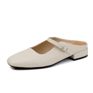 玛丽珍包头凉鞋女夏季新款半托单鞋外穿平底半拖鞋大码女鞋41一43