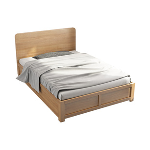 田园风原木色床1.2m单人床小户型一米高箱储物床家用榻榻米收纳床