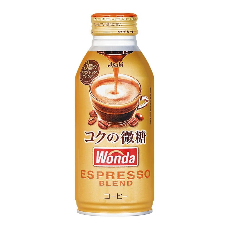 日本进口朝日/Asahi旺达系列醇厚/牛乳咖啡饮料370g*24罐即饮咖啡