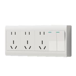 明装二开15孔插座带两开关独立断电家用厨房十五孔明线大功率电源