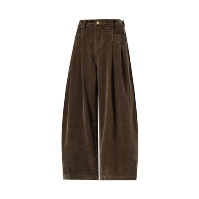 Dream made冬季加厚灯芯绒休闲裤男款直筒阔腿裤男生冬装弯刀裤子