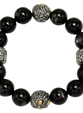 BUDDIA新款祥云鹰头金运石手链