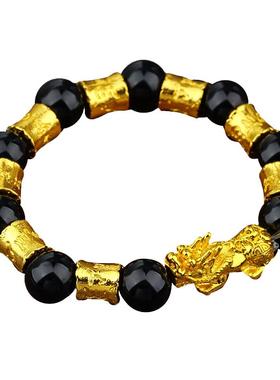 越南沙金貔貅手链男款大气镀金