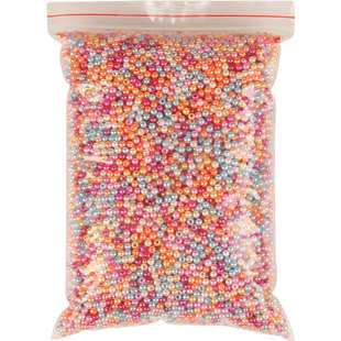 仿珍珠diy材料有孔装饰彩珠手工串珠配件塑料彩色小珠子散珠批发