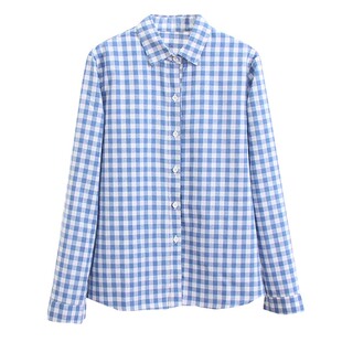 2025春季新款格子衬衫女长袖学生日系森女宽松小清新棉麻上衣外套