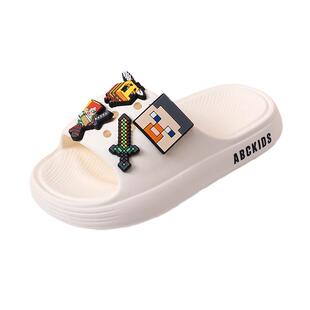 abckids我的世界儿童拖鞋男童2025夏季新款室内防滑软底男孩凉拖